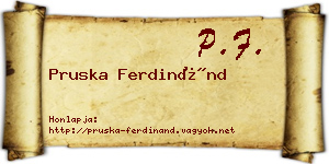 Pruska Ferdinánd névjegykártya